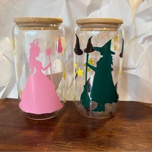 Wicked Glass Cup set w/ bamboo lids & straws